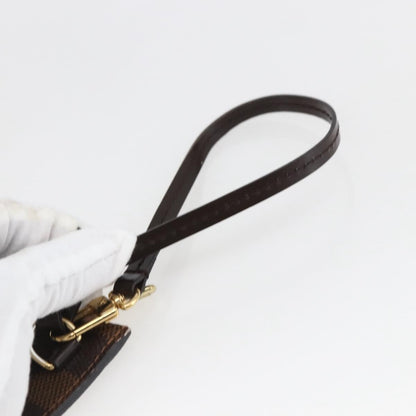 Louis Vuitton Neverfull Pochette Damier Ebene, Brown, Canvas, Clutch