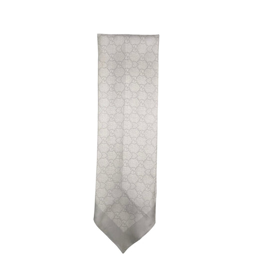 Gucci Silk Scarf 84x11.5cm Ivory Gray