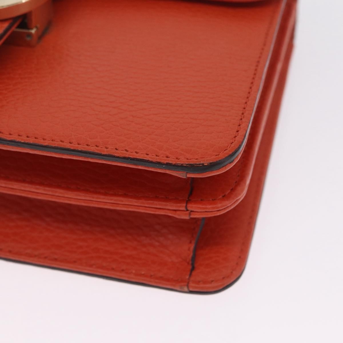 Gucci Interlocking Leather, Orange, Leather, Shoulder Bag