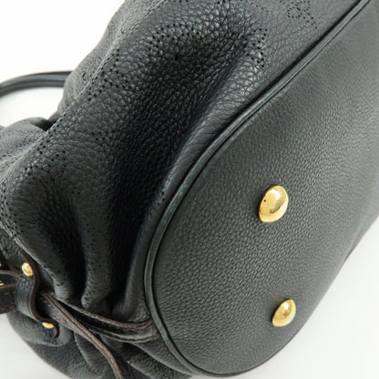 Louis Vuitton L Hobo Mahina Leather, Black, Leather, Shoulder Bag