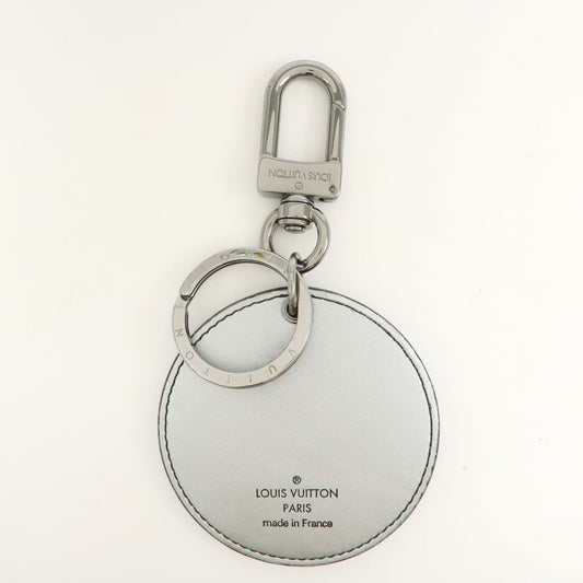 Louis Vuitton Round Bag Charm and Key Holder Reverse Monogram Eclipse None, Silver, Canvas, Charm