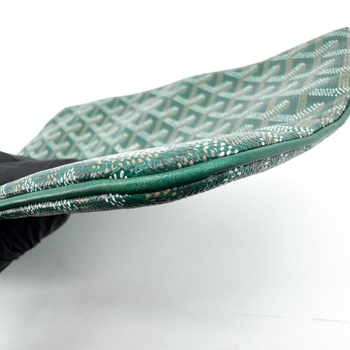 Goyard Senat Zip Coated Canvas, Green, Canvas, Clutch