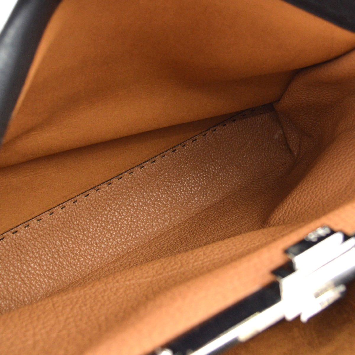 Fendi Selleria Peekaboo Leather, Black, Leather, Handbag