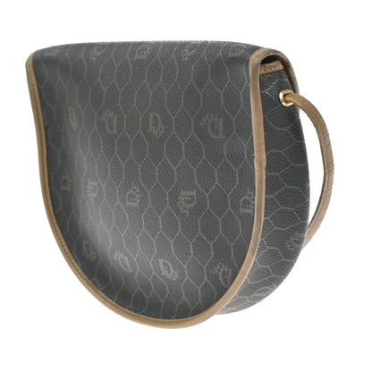 Christian Dior Vintage Honeycomb Canvas, Black, PVC, Shoulder Bag