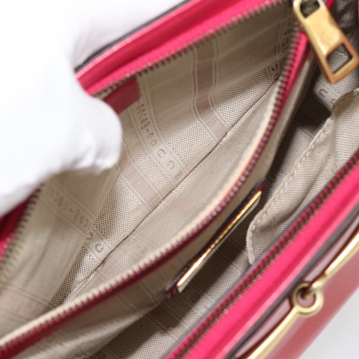 Gucci Bright Bit Convertible Tote Patent, Pink, Patent Leather, Tote Bag