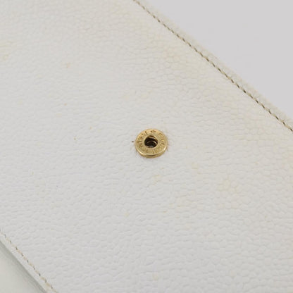 Chanel Vintage Timeless Wallet on Chain Caviar, White, Leather, Crossbody Bag