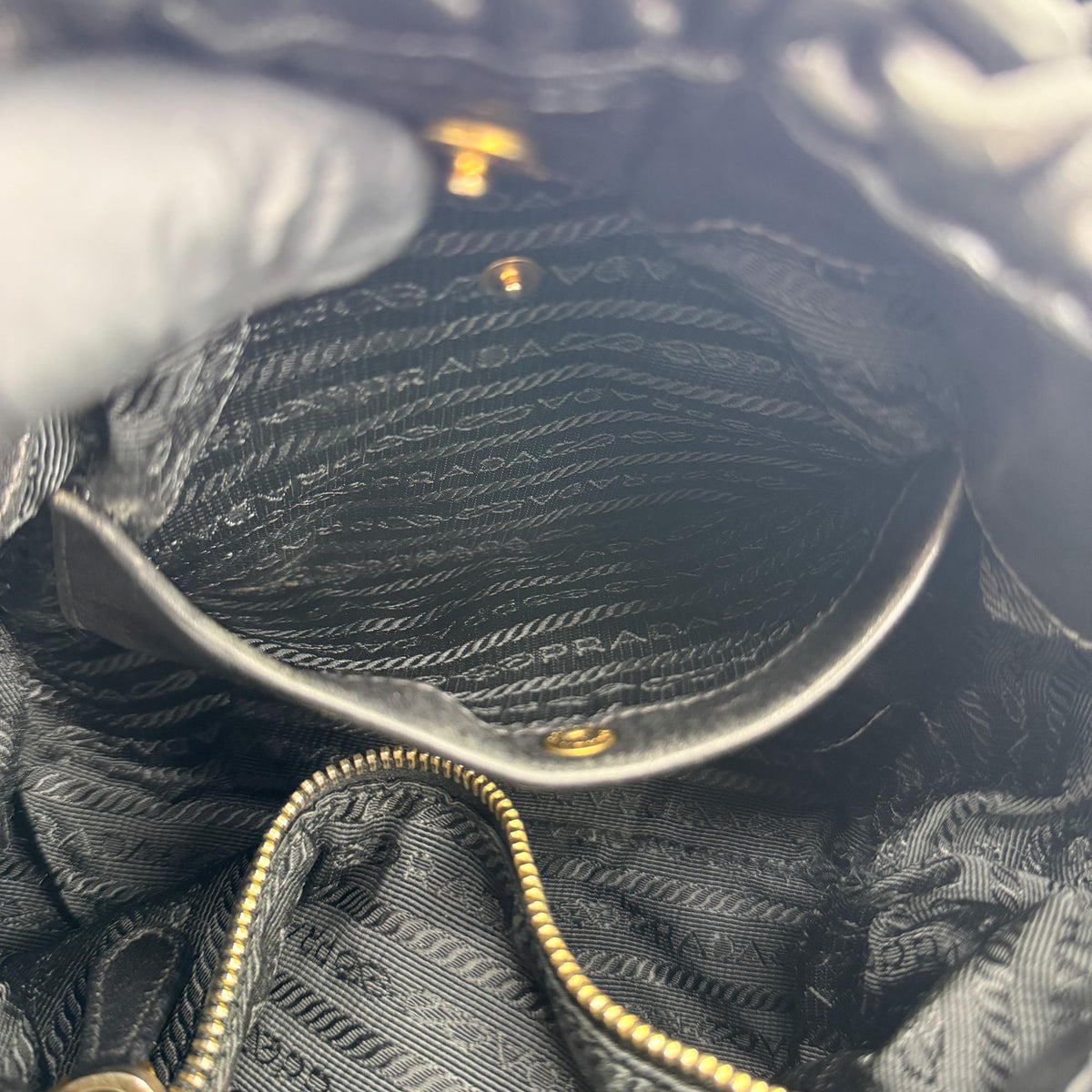 Prada Buckle Open Soft Calf, Black, Leather, Tote Bag