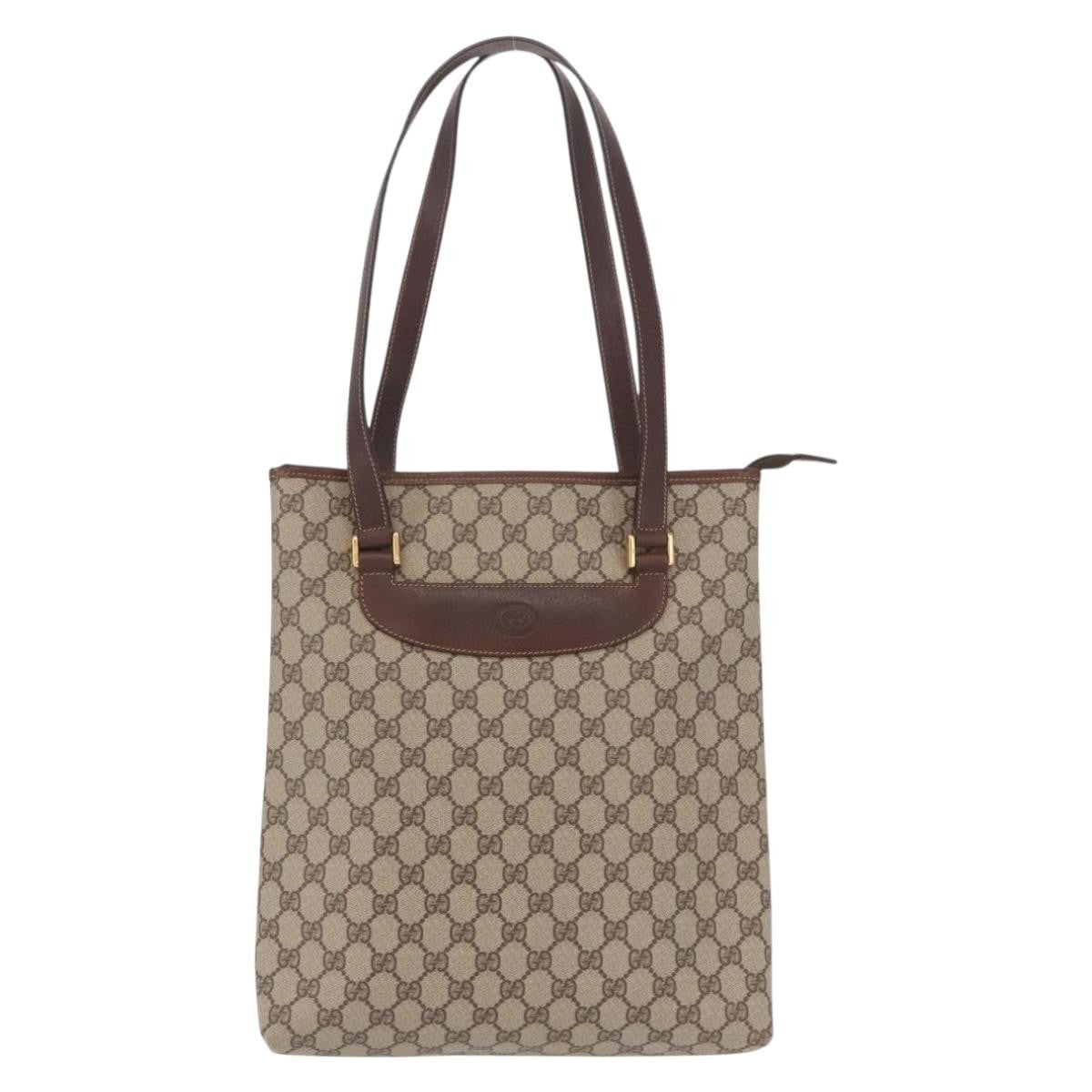 Gucci Vertical Tote GG Canvas, Beige, Canvas, Tote Bag