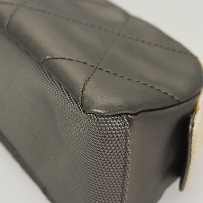 Chanel Vintage Clutch Leather, Gray, Leather, Clutch