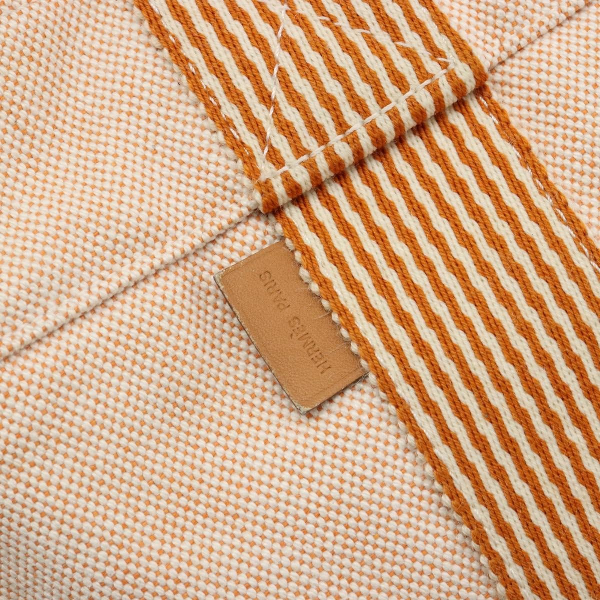 Hermes Fourre Tout Toile, Orange, Canvas, Tote Bag