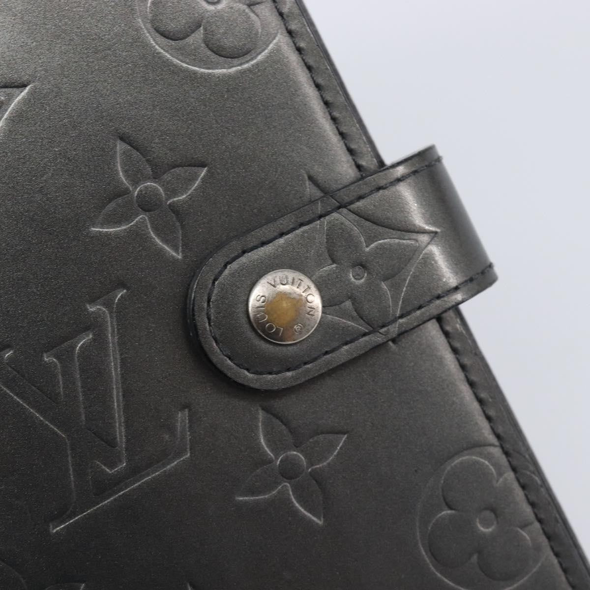 Louis Vuitton Agenda Cover Patent Leather, Black, Canvas, Wallet