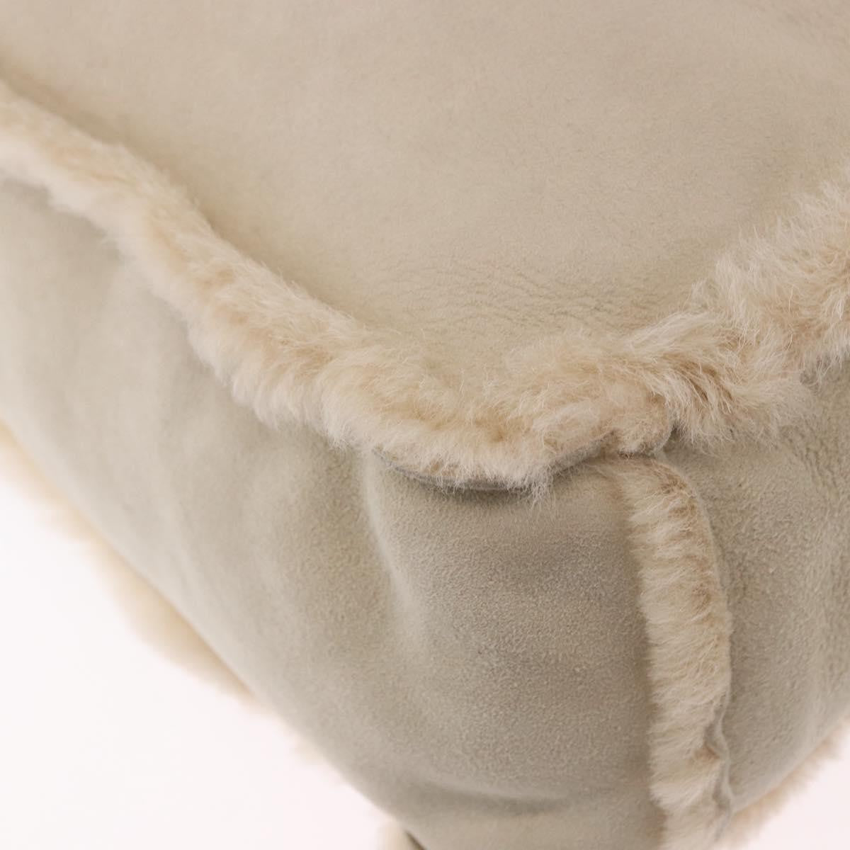 Chanel Vintage East West Tote Shearling and Suede, Beige, Leather, Tote Bag