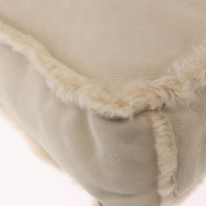 Chanel Vintage East West Tote Shearling and Suede, Beige, Leather, Tote Bag