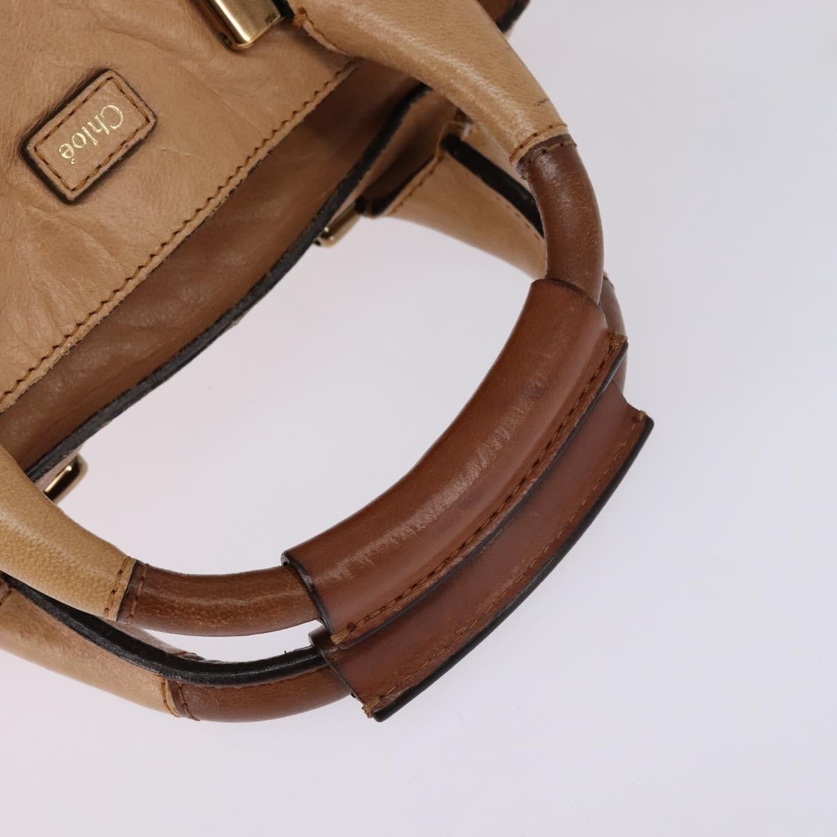 Chloe Ethel Leather, Beige, Leather, Handbag