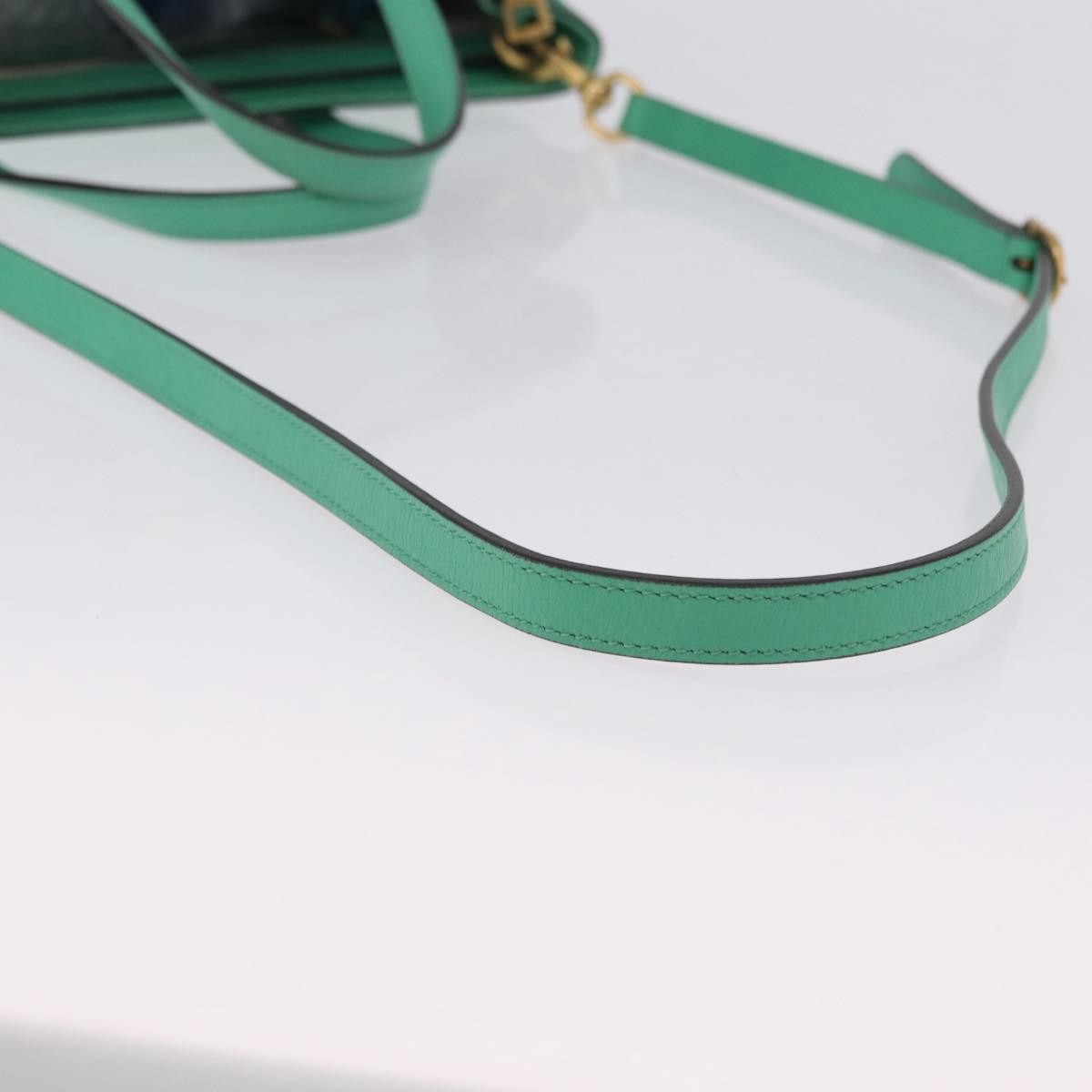 Gucci Bright Bit Convertible Leather, Green, Leather, Tote Bag