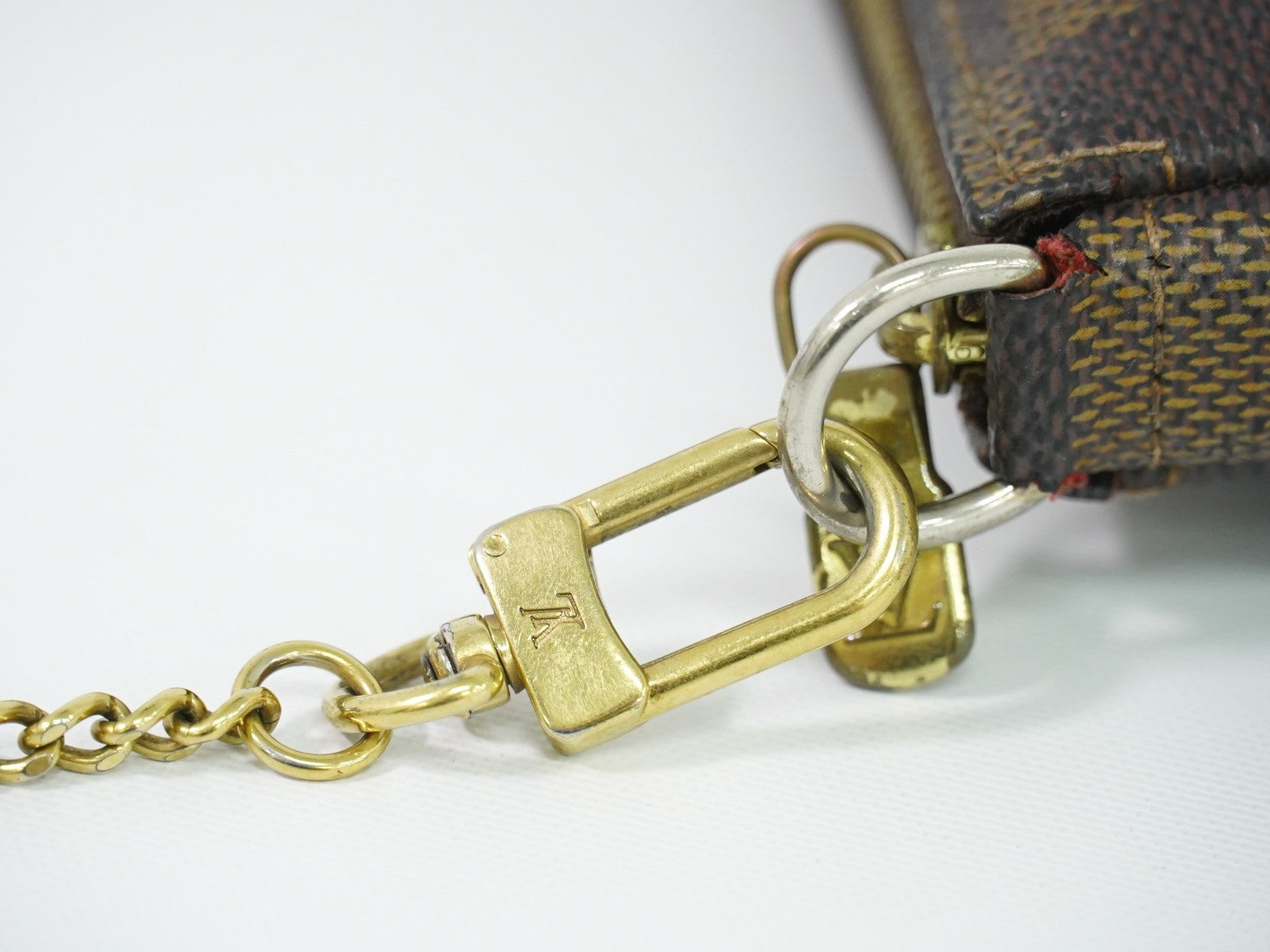 Louis Vuitton Pochette Accessoires Damier, Brown, Canvas, Clutch