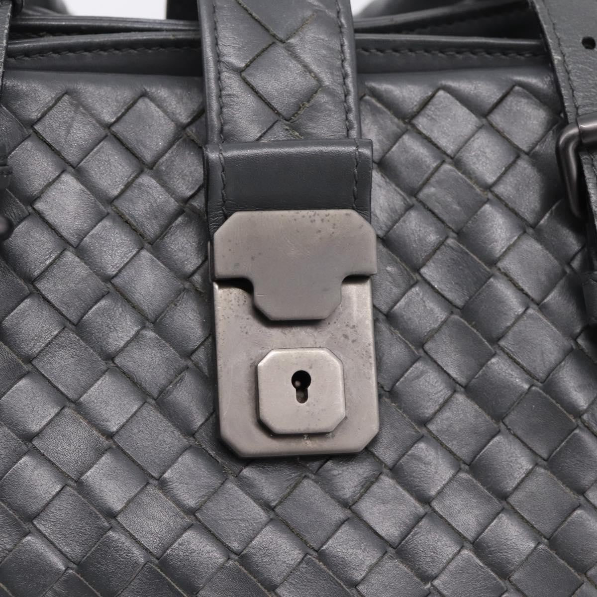Bottega Veneta Roma Intrecciato Nappa, Gray, Leather, Handbag