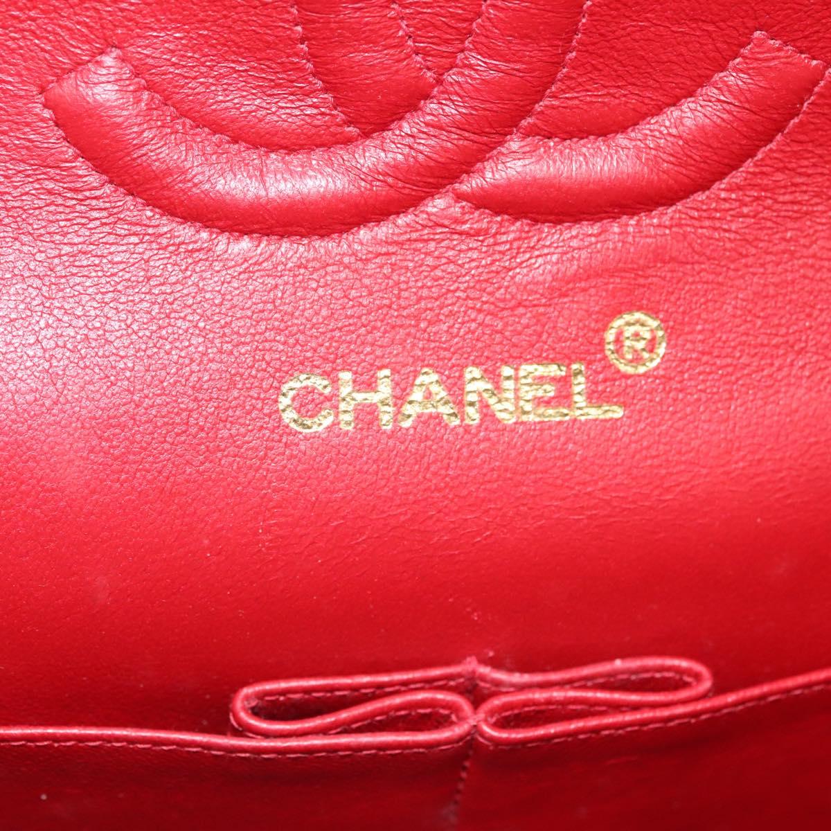 Chanel Vintage Classic Double Flap Bag Quilted Wool, RED, COTTON, Shoulder bag