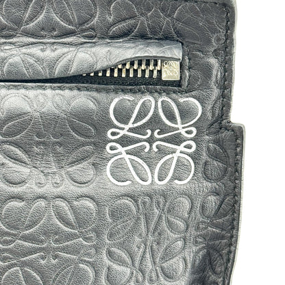 Loewe T Pouch Anagram Embossed Patent, Black, Leather, Clutch