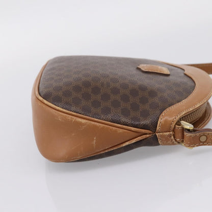 Celine Macadam Shoulder Canvas, Brown, Canvas, Crossbody Bag