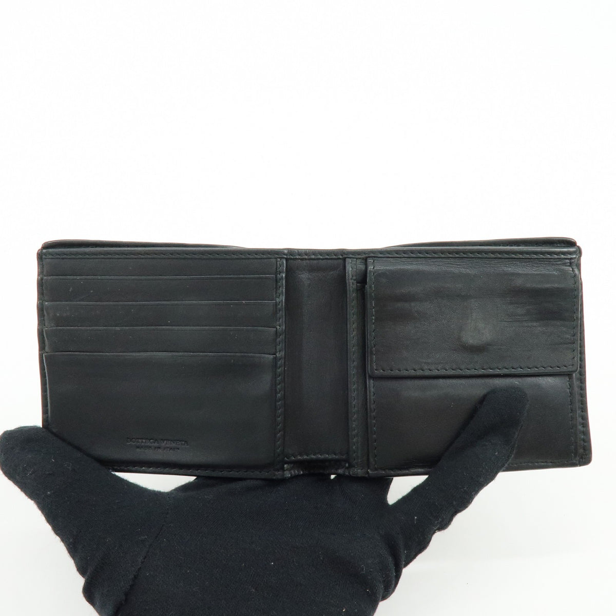 Bottega Veneta Bifold Intrecciato Nappa, Black, Leather, Wallet