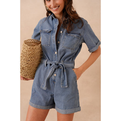 Oraije Paris Denim Playsuit