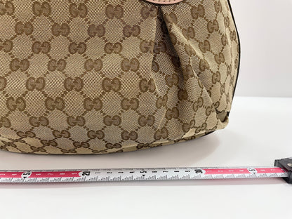 Gucci Scarlett GG Canvas with Leather, Beige, Canvas, Tote Bag