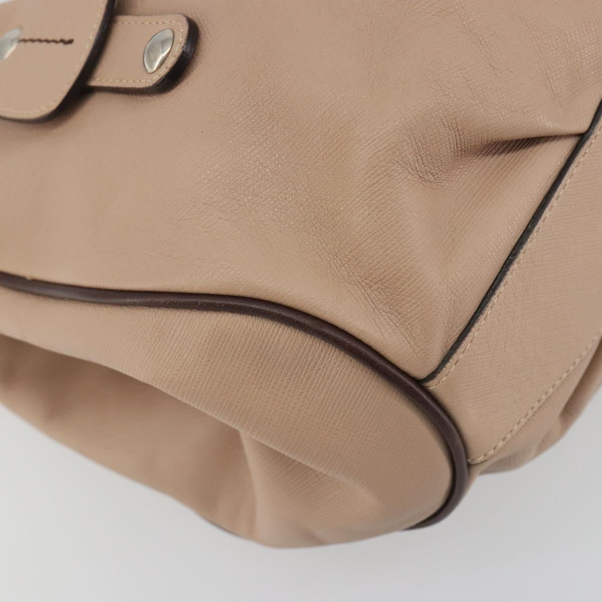 Salvatore Ferragamo Gancini Leather, Beige, Leather, Crossbody Bag