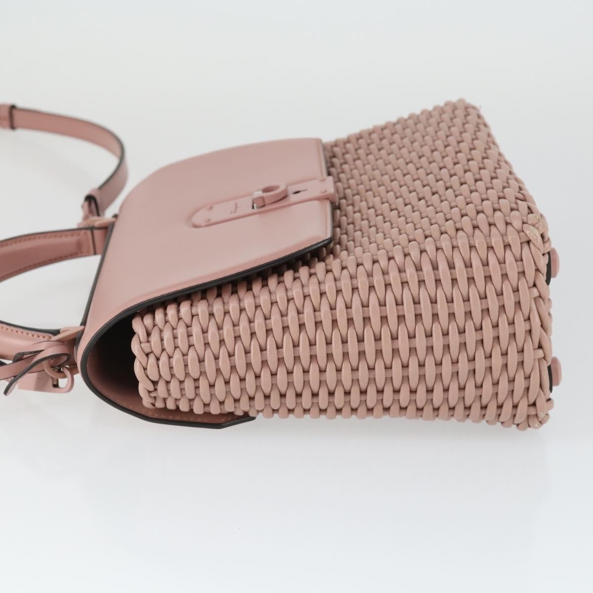 Salvatore Ferragamo Boxyz Top Handle Woven Leather, Pink, Leather, Handbag