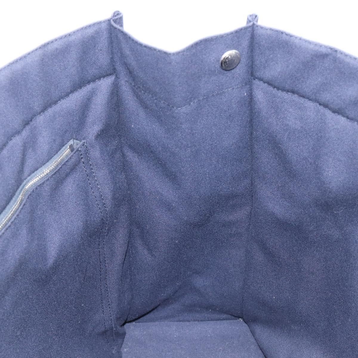 Hermes Fourre Tout Toile, Navy, Canvas, Tote Bag