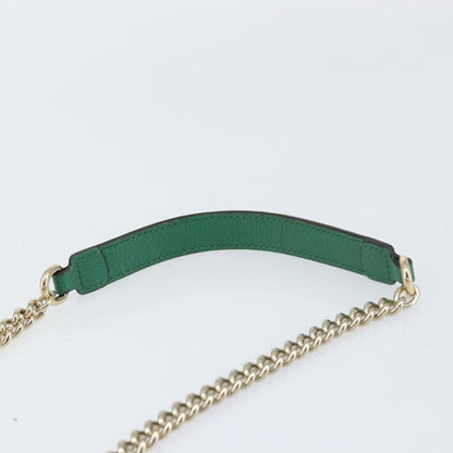 Gucci Interlocking Chain Leather, Green, Leather, Shoulder Bag