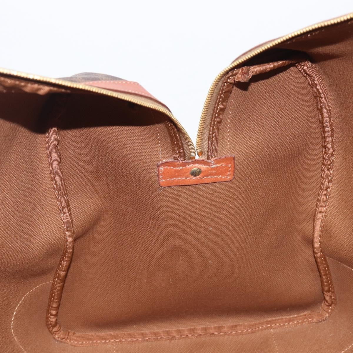 Celine Vintage Duffle Macadam Coated Canvas, Brown, Canvas, Handbag