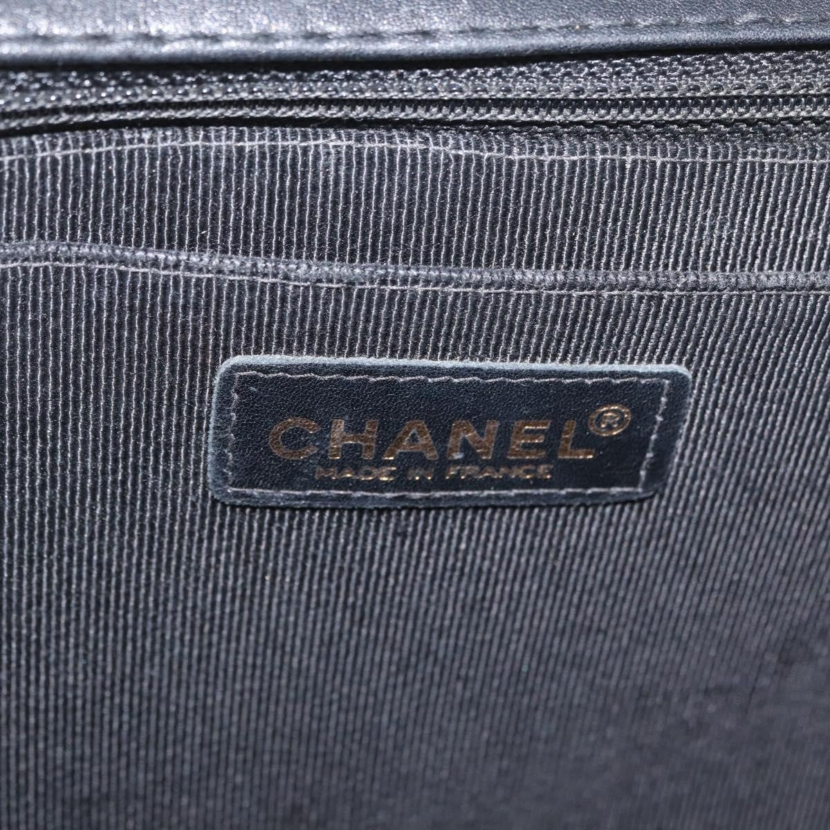 Chanel Chanel Matelassé Cuir Noir Black leather, Black, Leather, Handbag