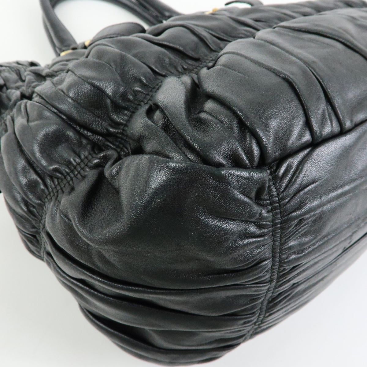 Prada Gaufre Convertible Nappa Leather, Black, Leather, Tote Bag