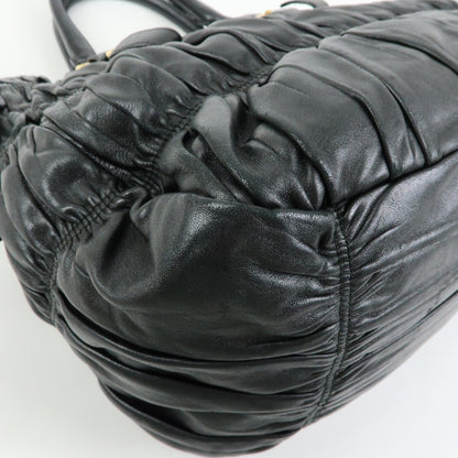 Prada Gaufre Convertible Nappa Leather, Black, Leather, Tote Bag