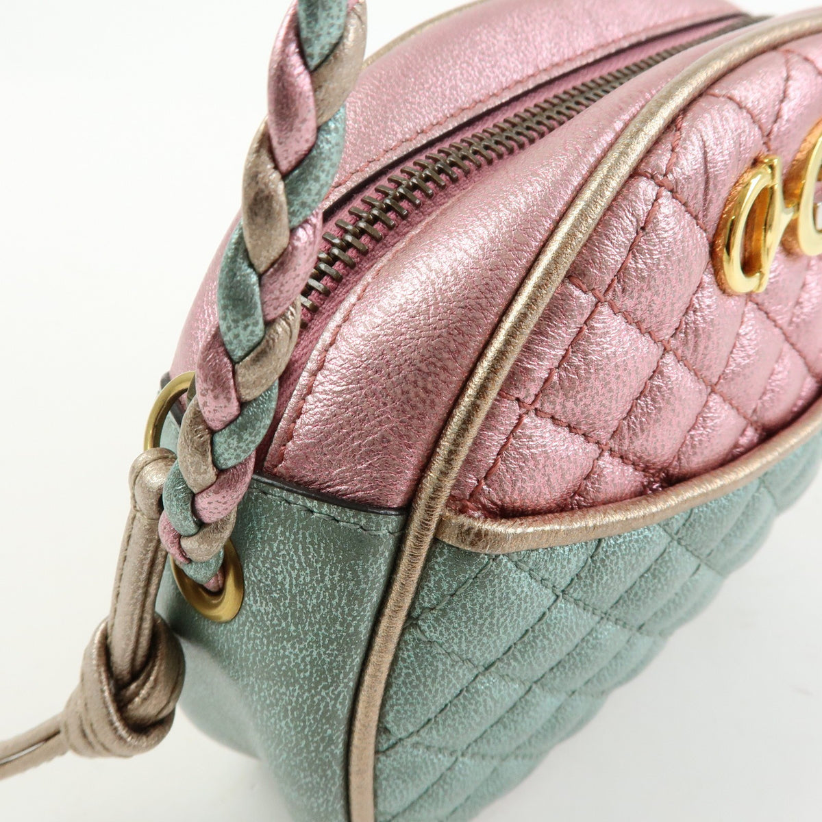Gucci Trapuntata Camera Quilted Laminated Leather, Pink, Leather, Handbag