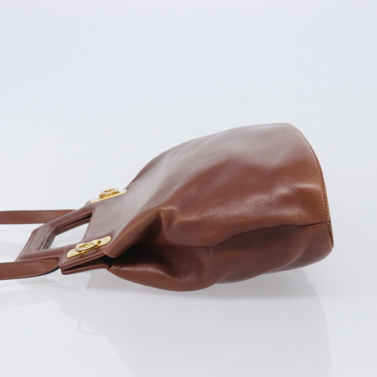 Salvatore Ferragamo Wanda Leather, Brown, Leather, Handbag
