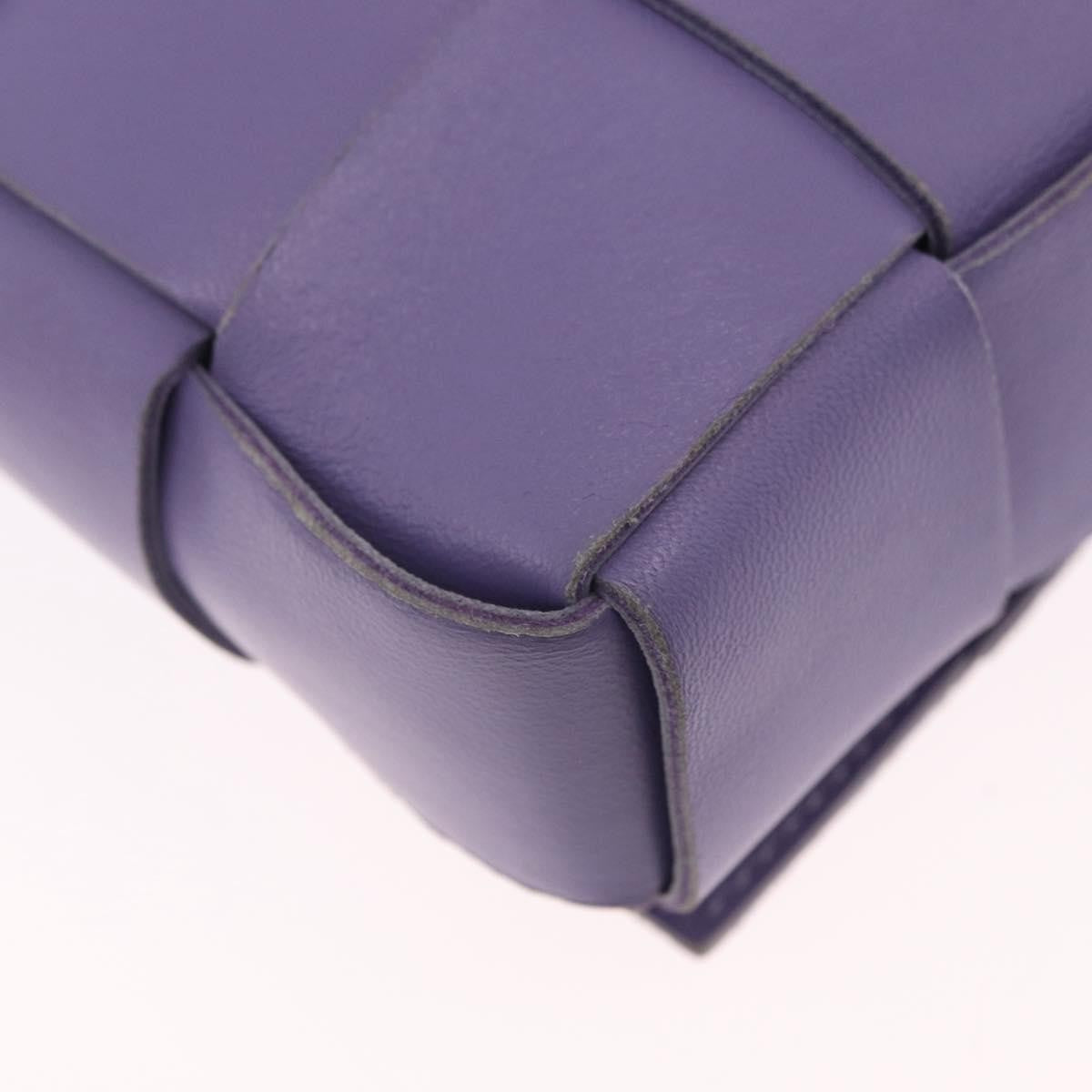 Bottega Veneta Cassette Maxi Intrecciato Leather, Purple, Leather, Crossbody Bag