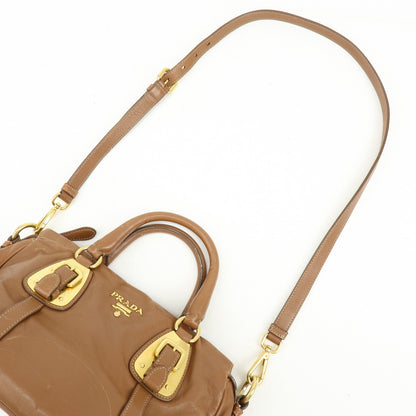 Prada Convertible Belted Satchel Soft Calf, Brown, Leather, Handbag