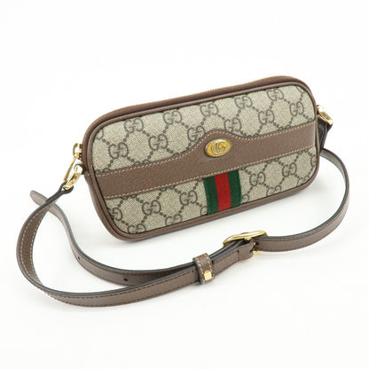Gucci Ophidia GG Coated Canvas, Brown, Leather, Crossbody Bag