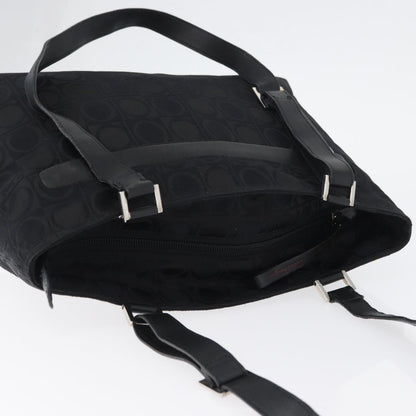 Salvatore Ferragamo Gancini Tote Gancini Canvas, Black, Canvas, Tote Bag