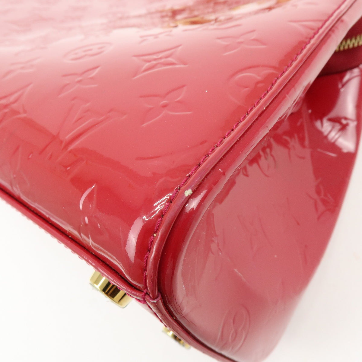 Louis Vuitton Brea Monogram Vernis, Red, Leather, Handbag