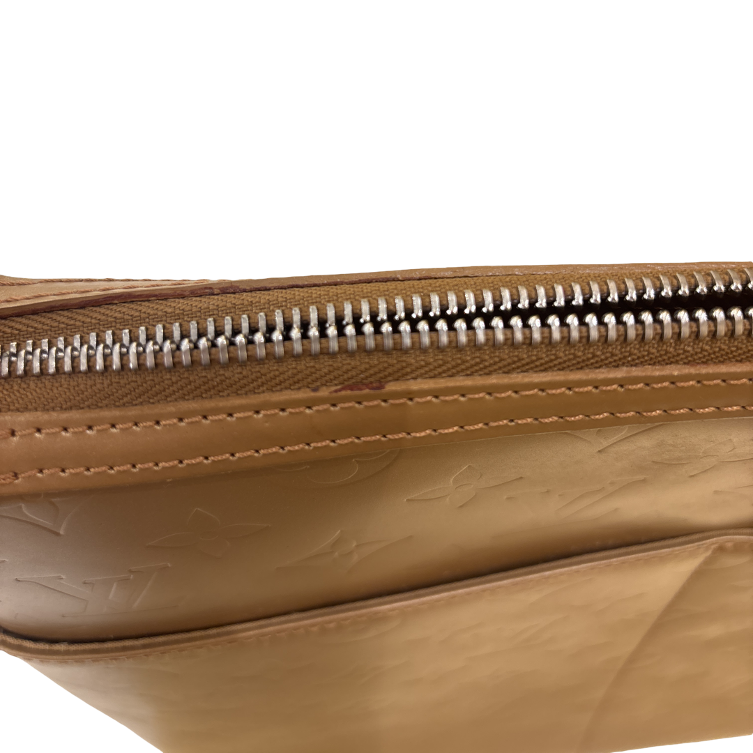 Louis Vuitton Mat Sutter Monogram Vernis, Gold, Leather, Handbag