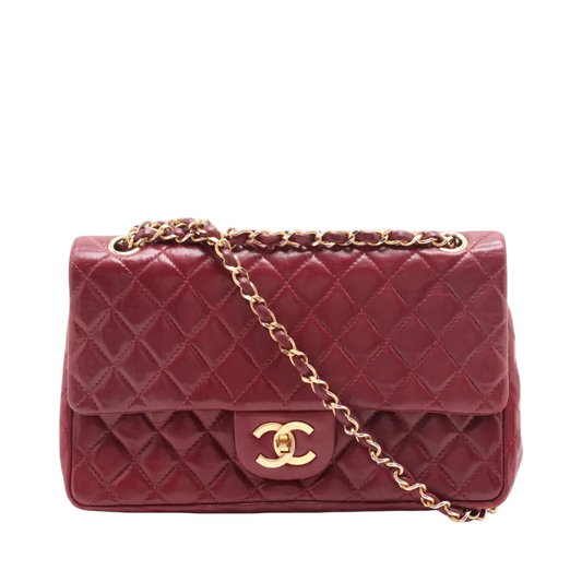 Chanel Vintage Classic Double Flap Bag Leather, RED, LEATHER, Shoulder bag