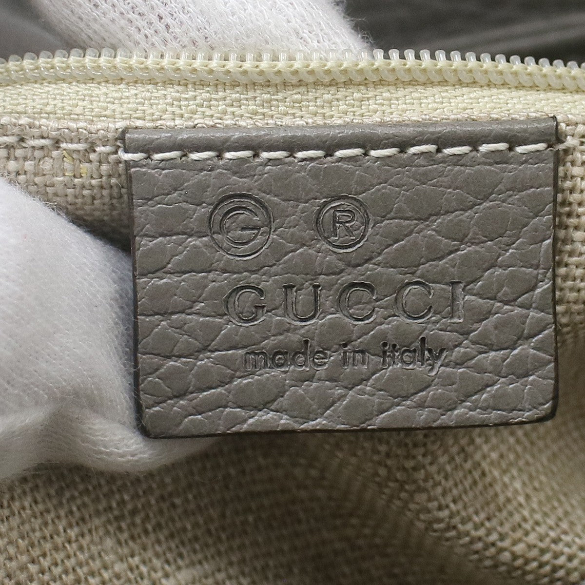 Gucci Interlocking Top Handle Leather, Gray, Leather, Shoulder Bag