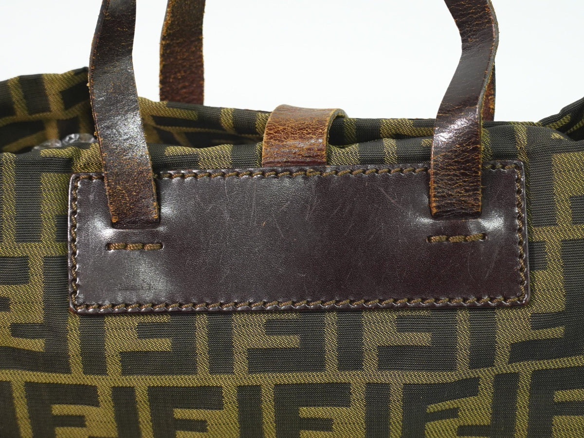Fendi Convertible Zucca Canvas, Brown, Canvas, Tote Bag