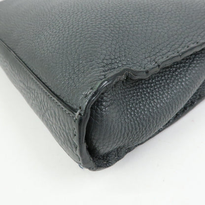 Fendi Selleria Peekaboo Grainy Leather, Gray, Leather, Handbag