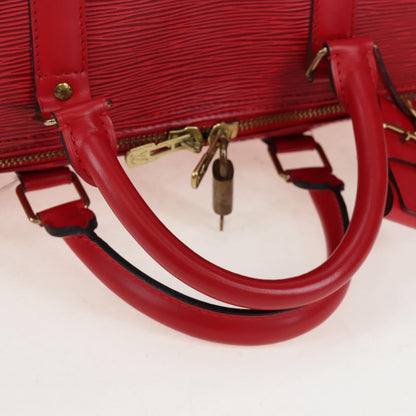 Louis Vuitton Keepall Epi, Red, Leather, Travel Bag