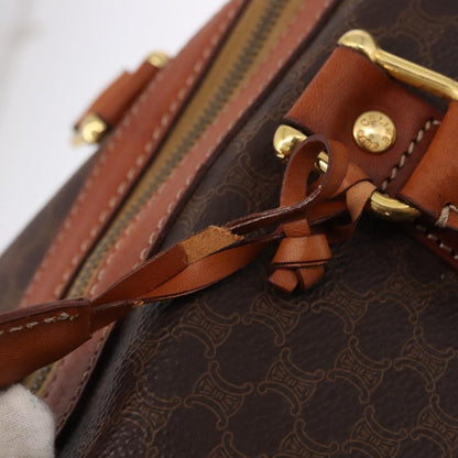 Celine Vintage Duffle Macadam Coated Canvas, Brown, Canvas, Handbag