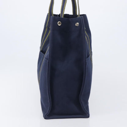 Hermes Fourre Tout Toile, Navy, Canvas, Tote Bag
